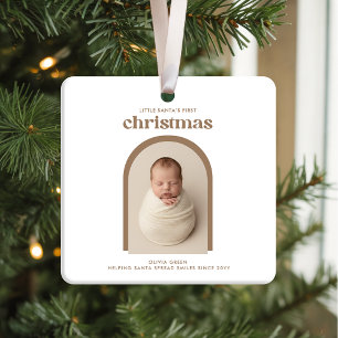 Minimalistisches Foto des ersten Weihnachtsbogens  Keramikornament