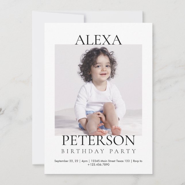 Minimalistisches Foto Einladung (Vorderseite)