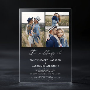 Minimalistisches Foto Elegante Moderne Hochzeit 3  Acryleinladungen