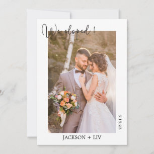 Minimalistisches Foto Elopement Hochzeitsfeier Ein Einladung