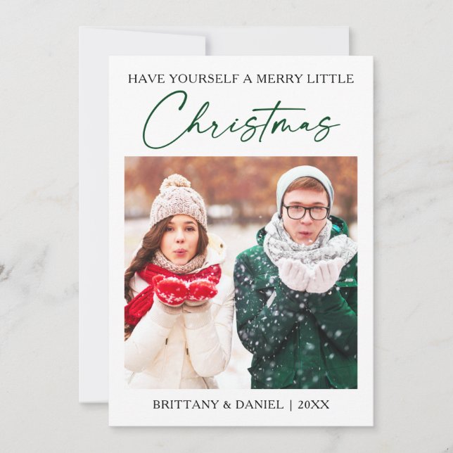 Minimalistisches Foto Feiertagskarte (Vorderseite)