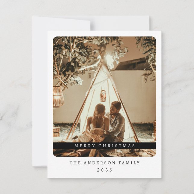 Minimalistisches Foto Feiertagskarte (Vorderseite)