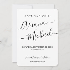 Minimalistisches Foto für die Verlobung von Skript Save The Date