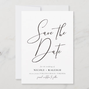 Minimalistisches Foto für Elegantes Skript Save th Einladung