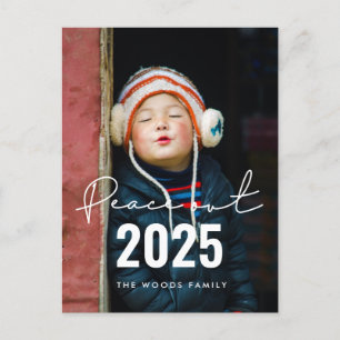 Minimalistisches Foto für Frieden im Jahr 2025 Postkarte