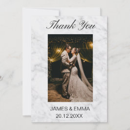 Minimalistisches Foto für Hochzeiten aus weißem Ma Dankeskarte