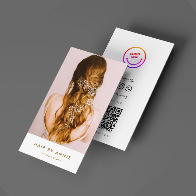 Minimalistisches Foto für moderne Makeup-Künstler Visitenkarte (Minimalist Modern Hairstylist Hair Stylist Photo Business Card
)