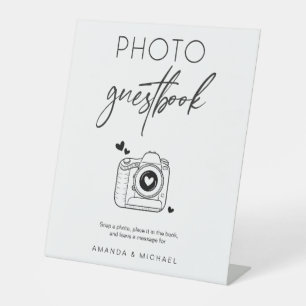 Minimalistisches Foto Gast Book Camera-Zeichen Sockelschild