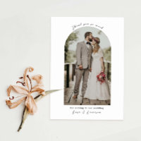 Minimalistisches Foto Hochzeit danke Karte
