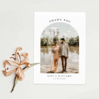 Minimalistisches Foto Hochzeit danke Karte
