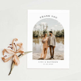 Minimalistisches Foto Hochzeit danke Karte