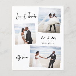 Minimalistisches Foto Hochzeit Danke Karte