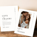 Minimalistisches Foto Hochzeit Danke Karten<br><div class="desc">Dieses minimalistische Foto Dankeschön-Karten lasse Ihren Lieblings-Hochzeitsmoment durch ein knackiges,  sauberes Design. Fügen Sie einfach Ihr Foto und eine herzliche Botschaft für einen budgetfreundlichen Weg,  um Ihre Dankbarkeit zum Ausdruck zu bringen. Perfekt für das moderne Paar,  das eine Touch der Eleganz ohne Aufhebens will.</div>