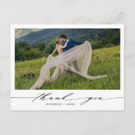 Minimalistisches Foto Hochzeit Danke Postkarte