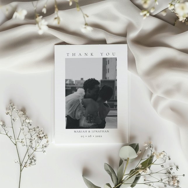Minimalistisches Foto Hochzeit Dankeschön-Karte Dankeskarte (Von Creator hochgeladen)
