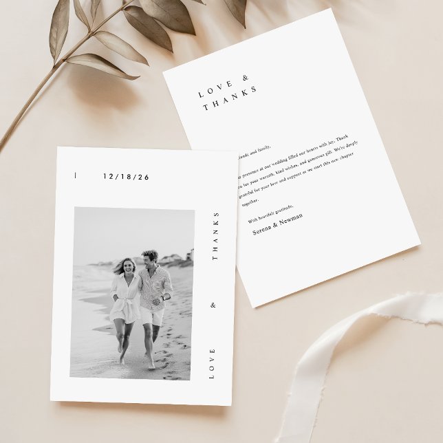 Minimalistisches Foto Hochzeit Dankeschön-Karte Dankeskarte (Von Creator hochgeladen)