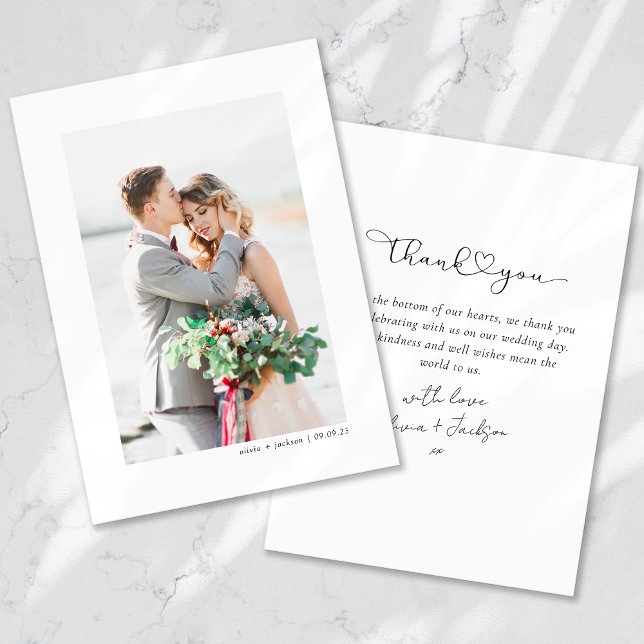 Minimalistisches Foto Hochzeit Dankeschön-Karte Dankeskarte (Von Creator hochgeladen)