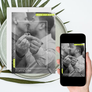 Minimalistisches Foto Hochzeit Gay Save the Date K