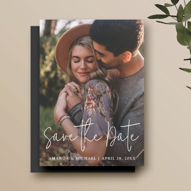 Minimalistisches Foto Hochzeit Speichern Sie das D Magneteinladung (Von Creator hochgeladen)