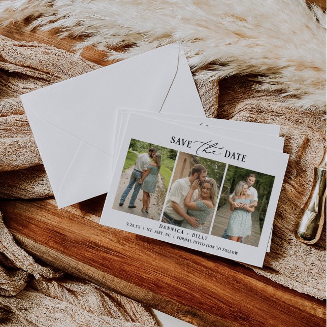 Minimalistisches Foto Hochzeit Speichern Sie die D Einladung (Von Creator hochgeladen)