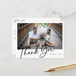 Minimalistisches Foto Hochzeit Vielen Dank Postkar Postkarte