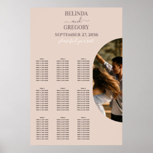 Minimalistisches Foto Hochzeitskarte in rosa Poster