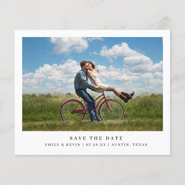Minimalistisches Foto Hochzeitsszenario speichern Flyer (Vorne)