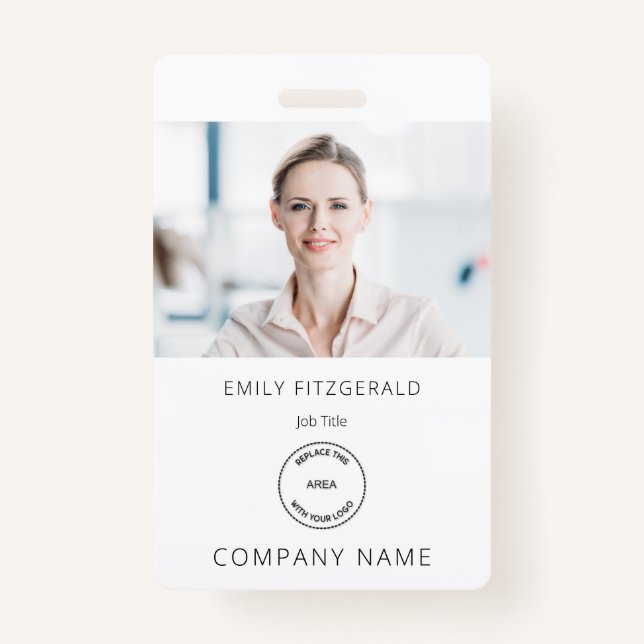 Minimalistisches Foto-ID-Logo Ausweis (Vorderseite)