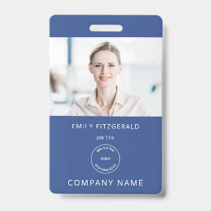 Minimalistisches Foto-ID-Logo Blau Ausweis
