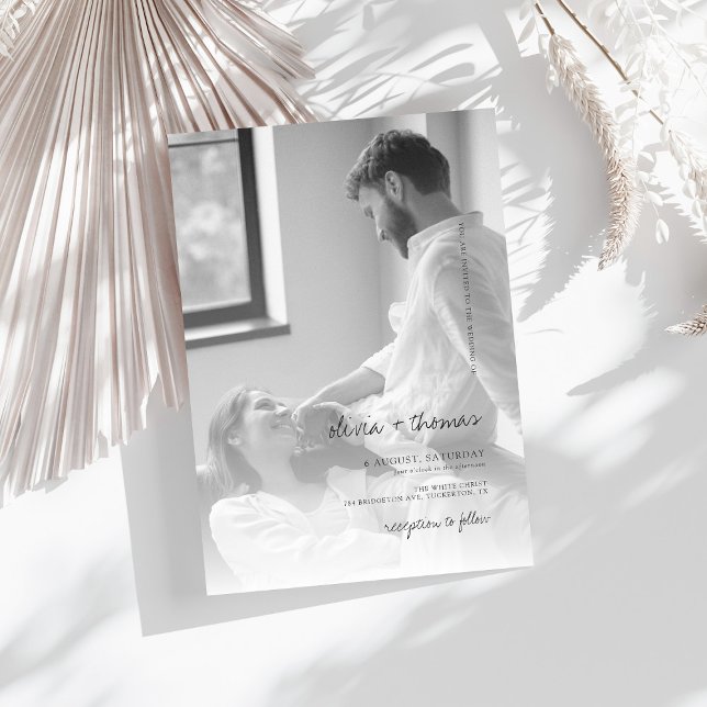 Minimalistisches Foto intime Hochzeit Einladung (Von Creator hochgeladen)