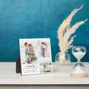 Minimalistisches Foto Kalligrafie-Hochzeit Fotoplatte