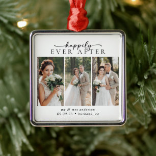 Minimalistisches Foto Kalligrafie-Hochzeit Ornament Aus Metall