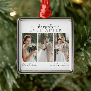 Minimalistisches Foto Kalligrafie-Hochzeit Ornament Aus Metall