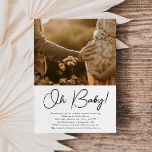 Minimalistisches Foto Kinderdusche Einladung