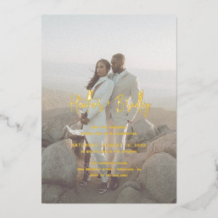 Minimalistisches Foto Moderne Engagement-Partei Folieneinladung