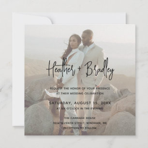 Minimalistisches Foto Moderne Hochzeit Einladung