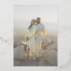 Minimalistisches Foto Moderne Hochzeit rettet das  Folieneinladung