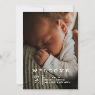 Minimalistisches Foto Neugeborene Willkommen   Bab Ankündigung