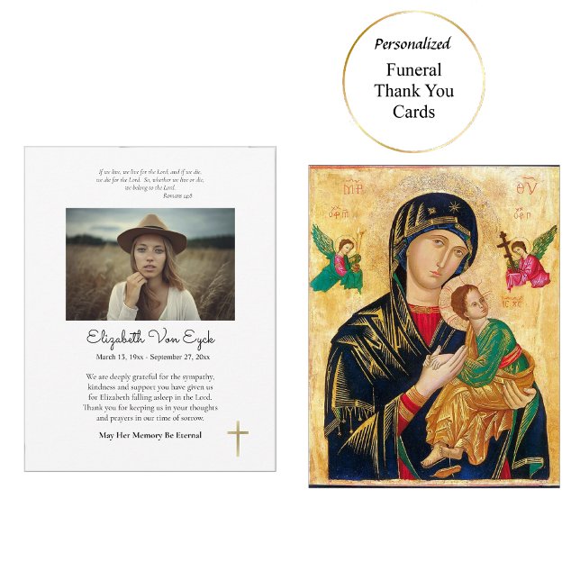 Minimalistisches Foto Orthodoxe Beerdigung Dankeskarte (Von Creator hochgeladen)