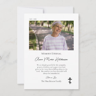 Minimalistisches Foto Orthodoxe Christlich-Gedenks Dankeskarte