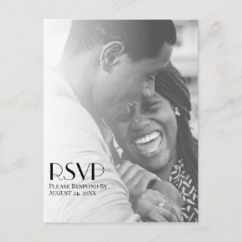 Minimalistisches Foto Overlay Modernes Hochzeitssz Postkarte