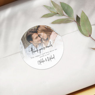 Minimalistisches Foto Overlay Skript Hochzeit Viel Runder Aufkleber