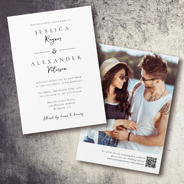 Minimalistisches Foto QR-Code Skript Hochfahren Einladung (Von Creator hochgeladen)