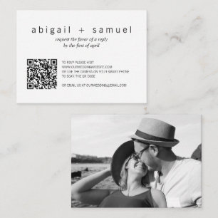 Minimalistisches Foto QR Code Wedding Mini RSVP Ca Mitteilungskarte