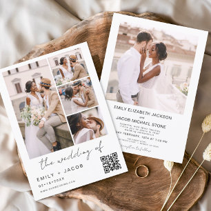 Minimalistisches Foto QR Code White Wedding