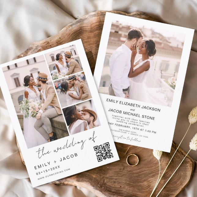 Minimalistisches Foto QR Code White Wedding (Von Creator hochgeladen)