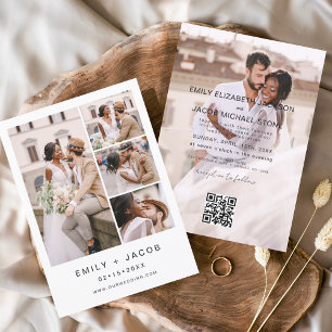 Minimalistisches Foto QR Code White Wedding