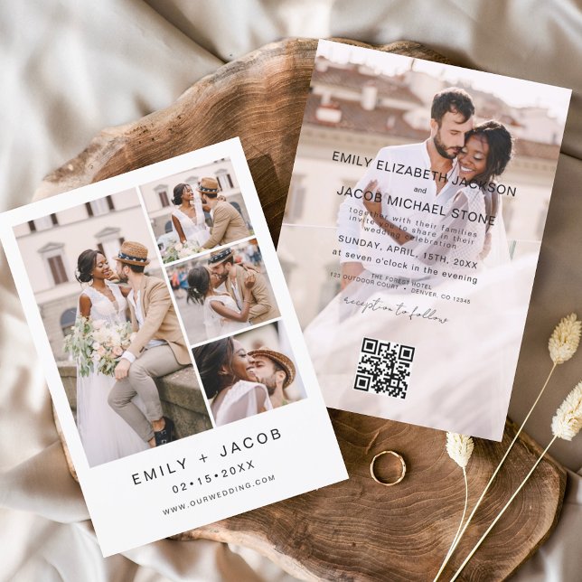 Minimalistisches Foto QR Code White Wedding (Von Creator hochgeladen)