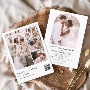 Minimalistisches Foto QR Code White Wedding