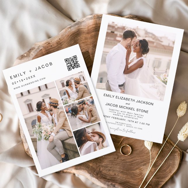 Minimalistisches Foto QR Code White Wedding (Von Creator hochgeladen)
